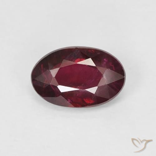 0.49ct طبيعي أحمر غامق ياقوت, بيضوي, VS-SI