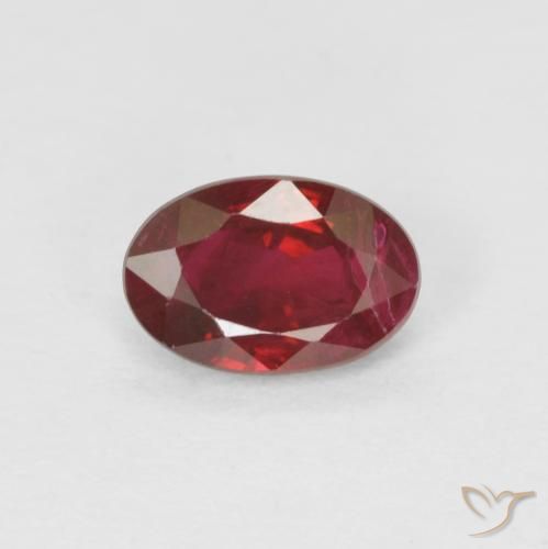 0.55ct طبيعي أحمر النبيذ ياقوت, بيضوي, VS-SI