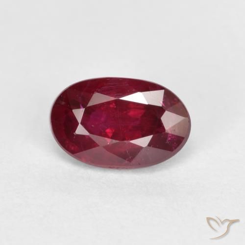 0.55ct طبيعي أحمر دموى ياقوت, بيضوي, VS-SI