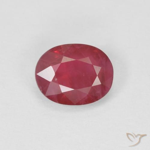 1.02ct طبيعي أحمر متوسط ياقوت, بيضوي, VS-SI