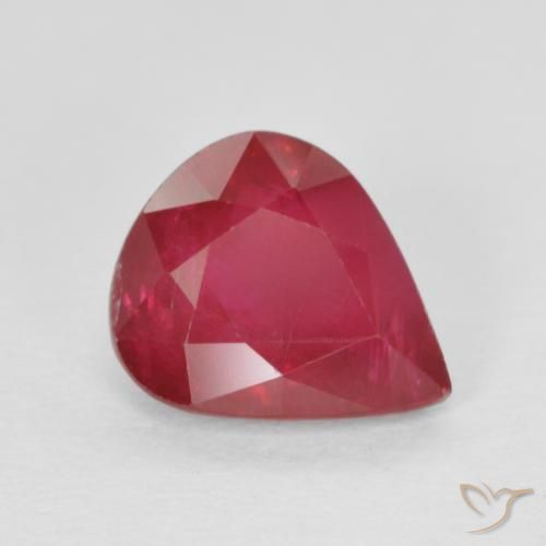 1.19ct طبيعي وردى محمر غامق ياقوت, شكل الكمثرى, VS-SI