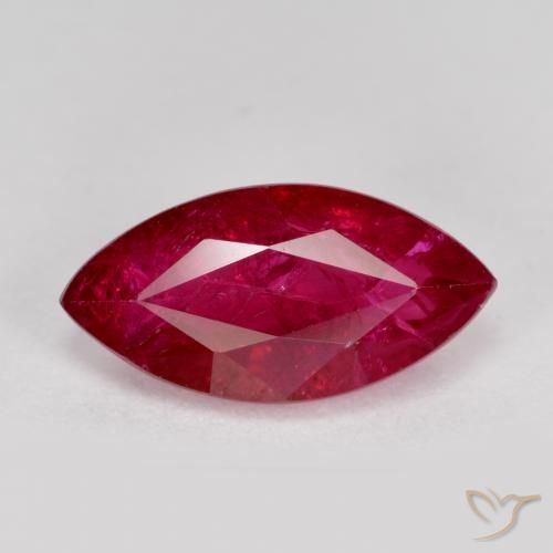 1.82ct طبيعي وردى محمر غامق ياقوت, ماركيز, SI
