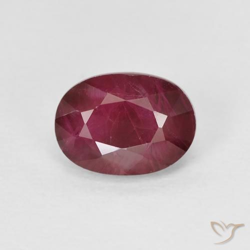 1.22ct طبيعي وردى محمر غامق ياقوت, بيضوي, VS-SI