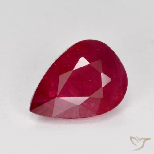 1.08ct طبيعي أحمر المربى ياقوت, شكل الكمثرى, VS-SI