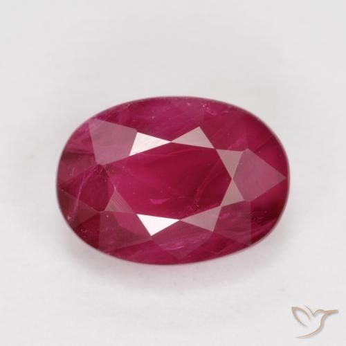 1.11ct طبيعي قرمزى غامق ياقوت, بيضوي, VS-SI