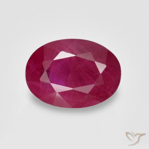 1.33ct طبيعي اوردي امحمر ياقوت, بيضوي, VS-SI