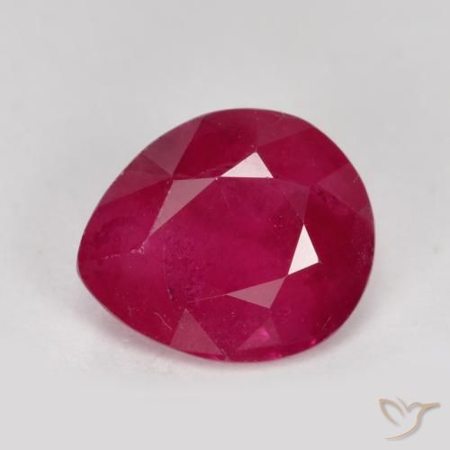 1.39ct طبيعي أحمر متوسط ياقوت, شكل الكمثرى, VS-SI