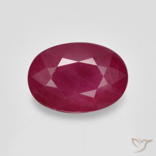 1.13ct طبيعي قرمزى غامق ياقوت, بيضوي, VS-SI