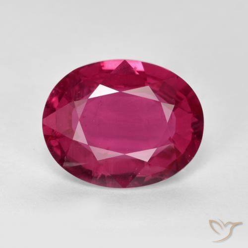 2.00ct طبيعي وردى محمر غامق ياقوت, بيضوي, VS-SI