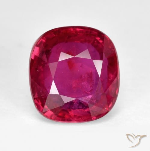 2.02ct طبيعي أحمر وردى ياقوت, وسادة, SI