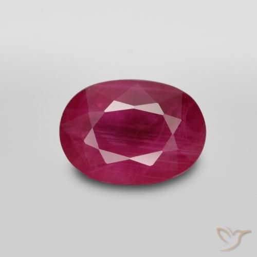 1.38ct طبيعي أحمر داكن-متوسط ياقوت, بيضوي, VS-SI