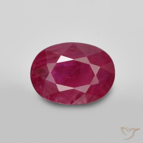 1.15ct طبيعي أحمر وردى ياقوت, بيضوي, SI