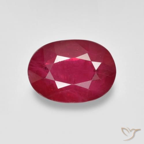 1.06ct طبيعي أحمر المربى ياقوت, بيضوي, SI