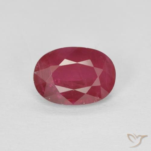 1.04ct طبيعي أحمر غامق ياقوت, بيضوي, SI