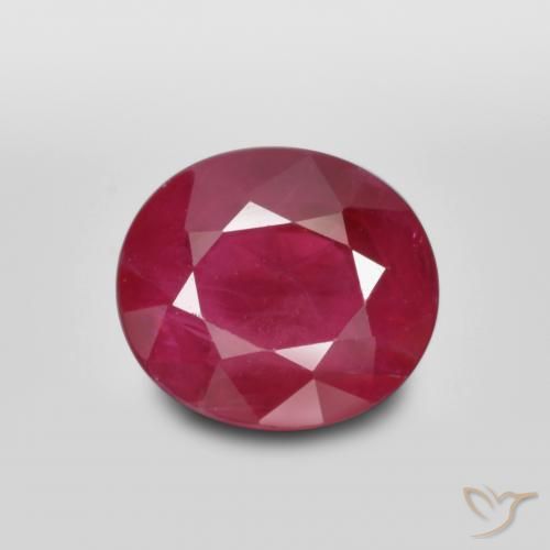 1.35ct طبيعي أحمر دموى ياقوت, بيضوي, SI