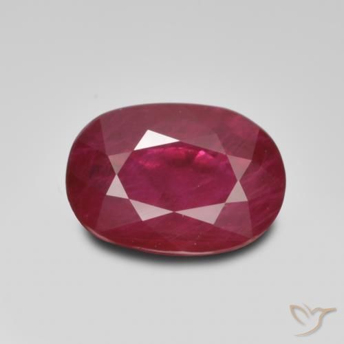 1.03ct طبيعي احمر غامق ياقوت, بيضوي, VS-SI