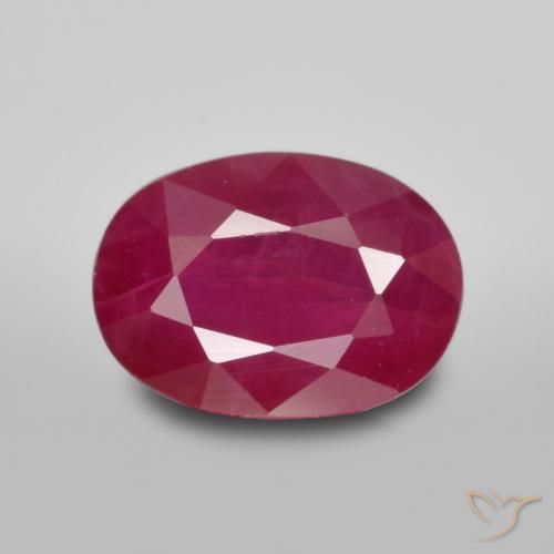 1.08ct طبيعي أحمر غامق ياقوت, بيضوي, VS-SI