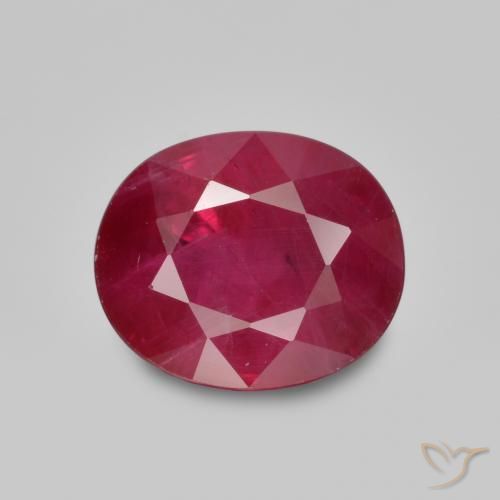 1.41ct طبيعي أحمر النبيذ ياقوت, بيضوي, VS-SI
