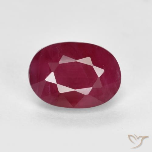 1.33ct طبيعي أحمر متوسط ياقوت, بيضوي, VS-SI