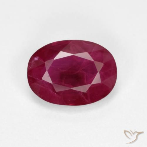 1.03ct طبيعي أحمر غامق ياقوت, بيضوي, VS-SI