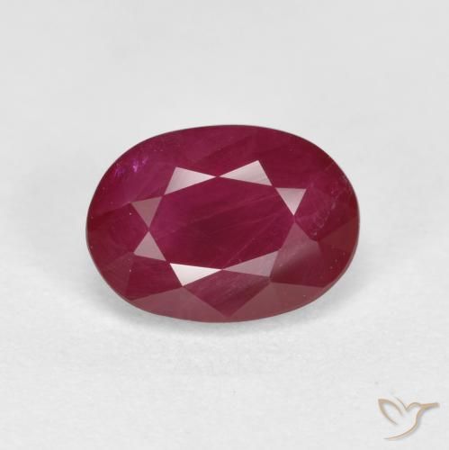 1.25ct طبيعي أحمر غامق ياقوت, بيضوي, VS-SI