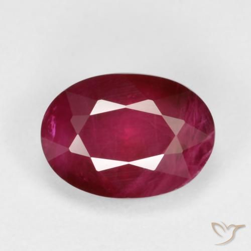 1.03ct طبيعي أحمر غامق ياقوت, بيضوي, VS-SI