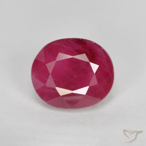 1.22ct طبيعي أحمر متوسط ياقوت, بيضوي, SI