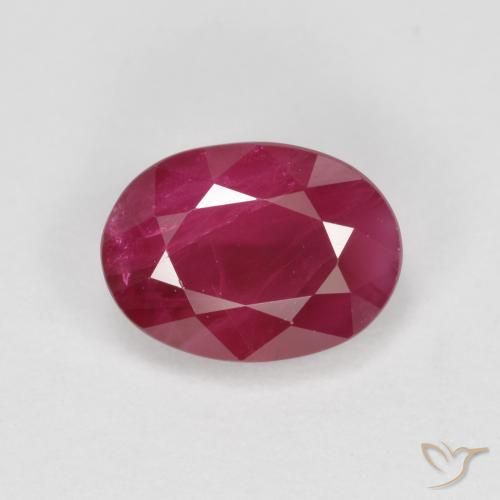 1.06ct طبيعي أحمر دموى ياقوت, بيضوي, SI