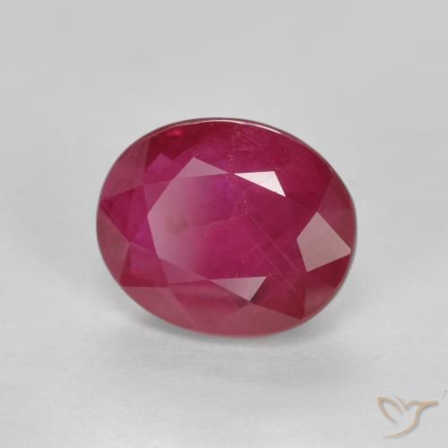 ياقوت أحمر وردى طبيعي، بيضوي، 1.12 قيراط، SI