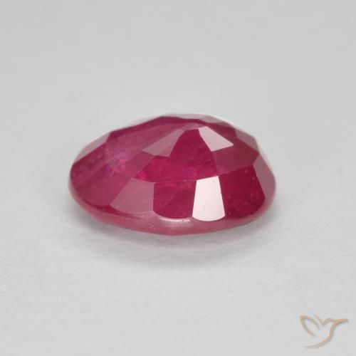 ياقوت أحمر وردى طبيعي، بيضوي، 1.12 قيراط، SI