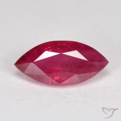 1.05ct طبيعي أحمر داكن-متوسط ياقوت, ماركيز, SI