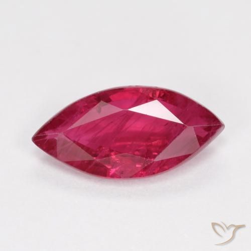 1.08ct طبيعي أحمر غامق ياقوت, ماركيز, SI