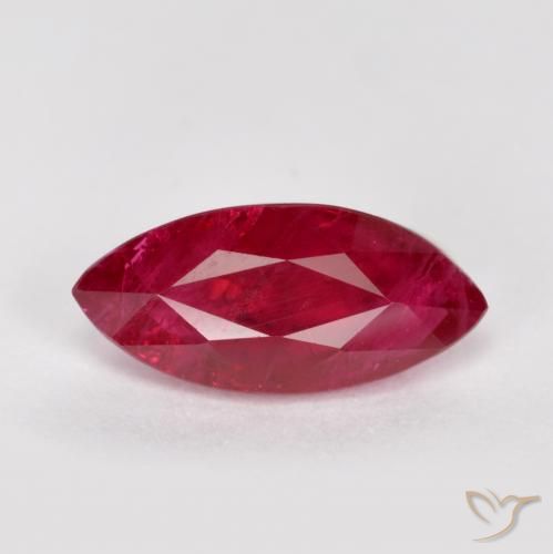 1.01ct طبيعي أحمر غامق ياقوت, ماركيز, SI
