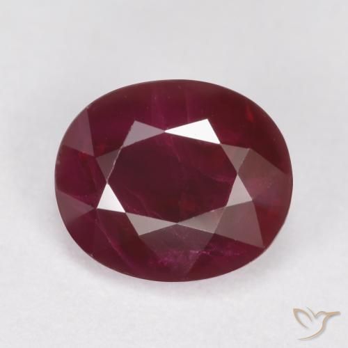 1.09ct طبيعي أحمر النبيذ ياقوت, بيضوي, SI