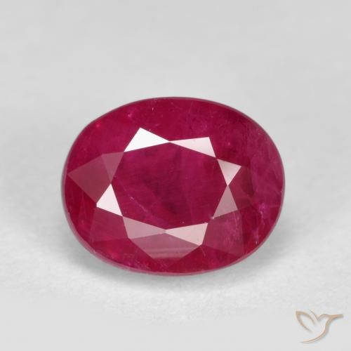 1.35ct طبيعي وردى محمر غامق ياقوت, بيضوي, SI