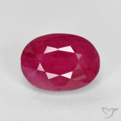 1.23ct طبيعي أحمر متوسط ياقوت, بيضوي, SI
