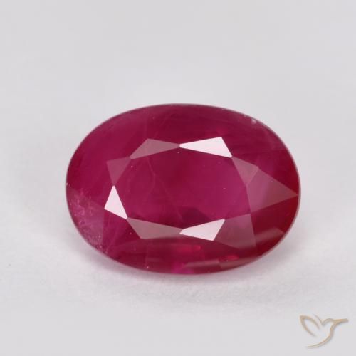 1.10ct طبيعي أحمر متوسط ياقوت, بيضوي, VS-SI