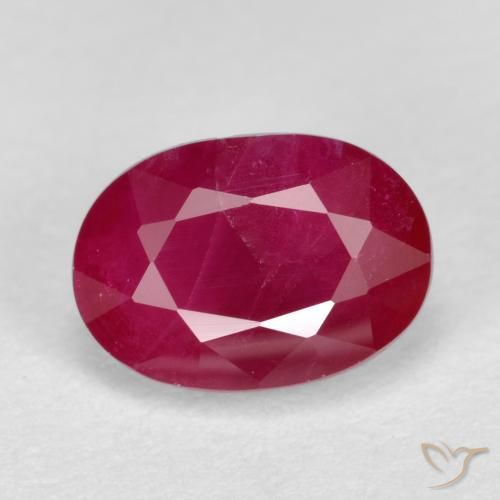 1.25ct طبيعي أحمر المربى ياقوت, بيضوي, SI