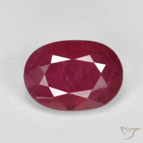 1.28ct طبيعي أحمر غامق ياقوت, بيضوي, VS-SI