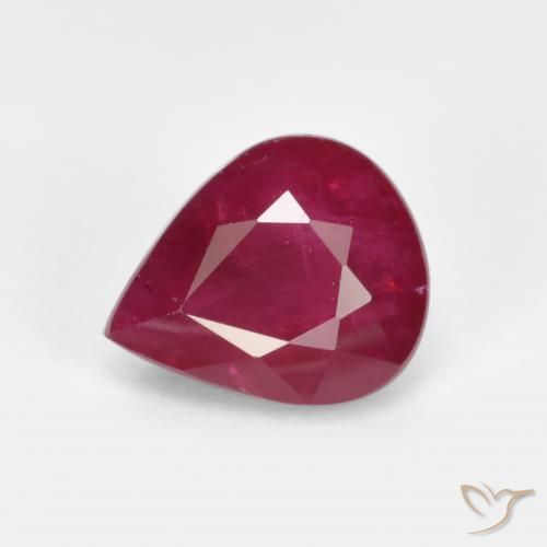 1.28ct طبيعي أحمر متوسط ياقوت, شكل الكمثرى, VS-SI