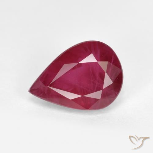 1.07ct طبيعي أحمر متوسط ياقوت, شكل الكمثرى, VS-SI
