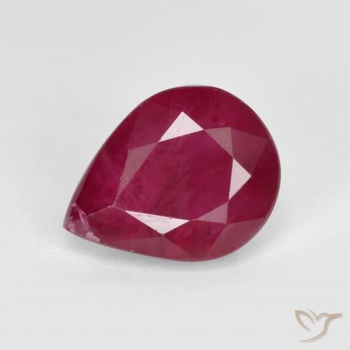 1.12ct طبيعي أحمر متوسط ياقوت, شكل الكمثرى, SI