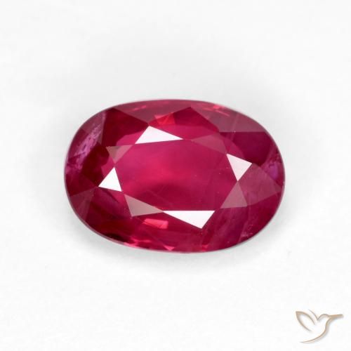 1.05ct طبيعي أحمر داكن-متوسط ياقوت, بيضوي, VS-SI