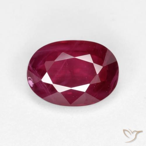 1.22ct طبيعي أحمر داكن-متوسط ياقوت, بيضوي, VS-SI