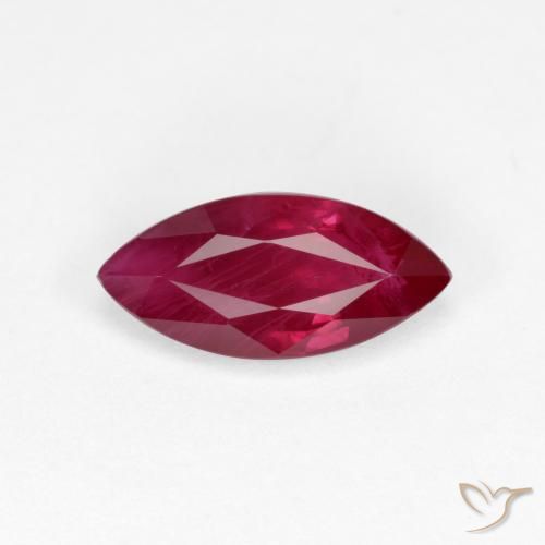 1.10ct طبيعي احمر غامق ياقوت, ماركيز, VS-SI