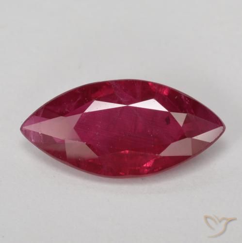 1.00ct طبيعي أحمر دموى ياقوت, ماركيز, VS-SI