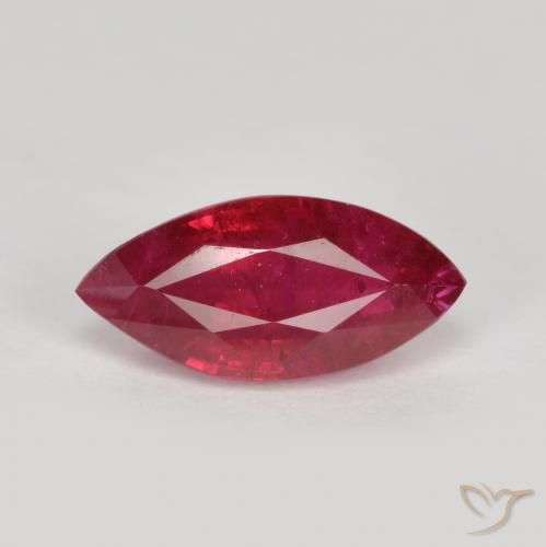 1.04ct طبيعي أحمر غامق ياقوت, ماركيز, VS-SI