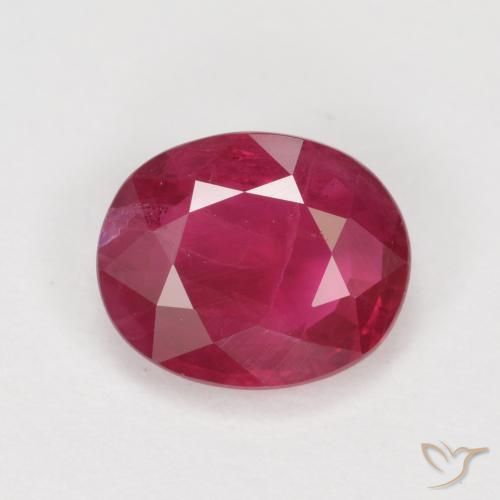1.11ct طبيعي وردى محمر غامق ياقوت, بيضوي, VS-SI