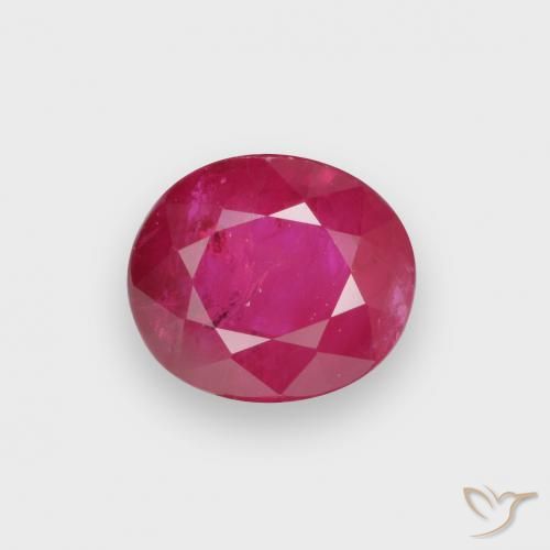 1.00ct طبيعي أحمر فاتح ياقوت, بيضوي, VS-SI