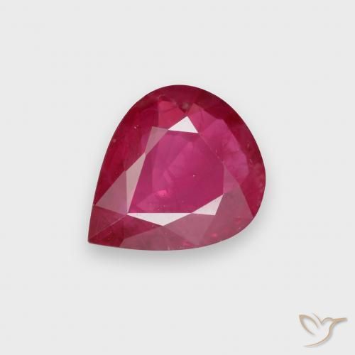 0.84ct طبيعي أحمر فاتح ياقوت, شكل الكمثرى, VS-SI